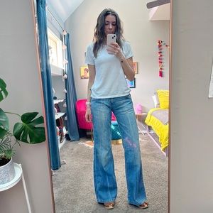 Just Cavalli Y2K era extra low rise wide leg jeans. Size 26